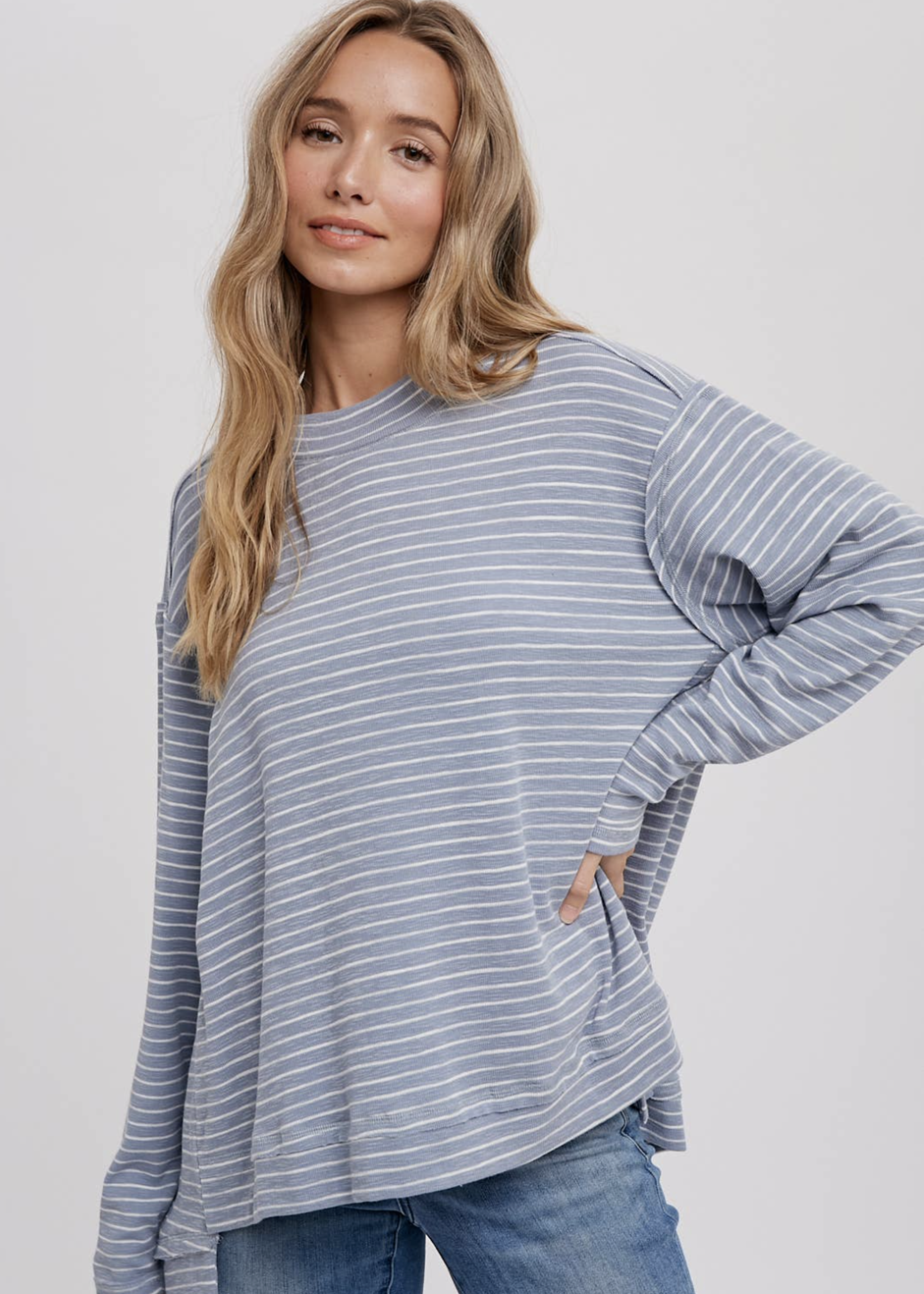 Blue Slouchy Pullover Chambray