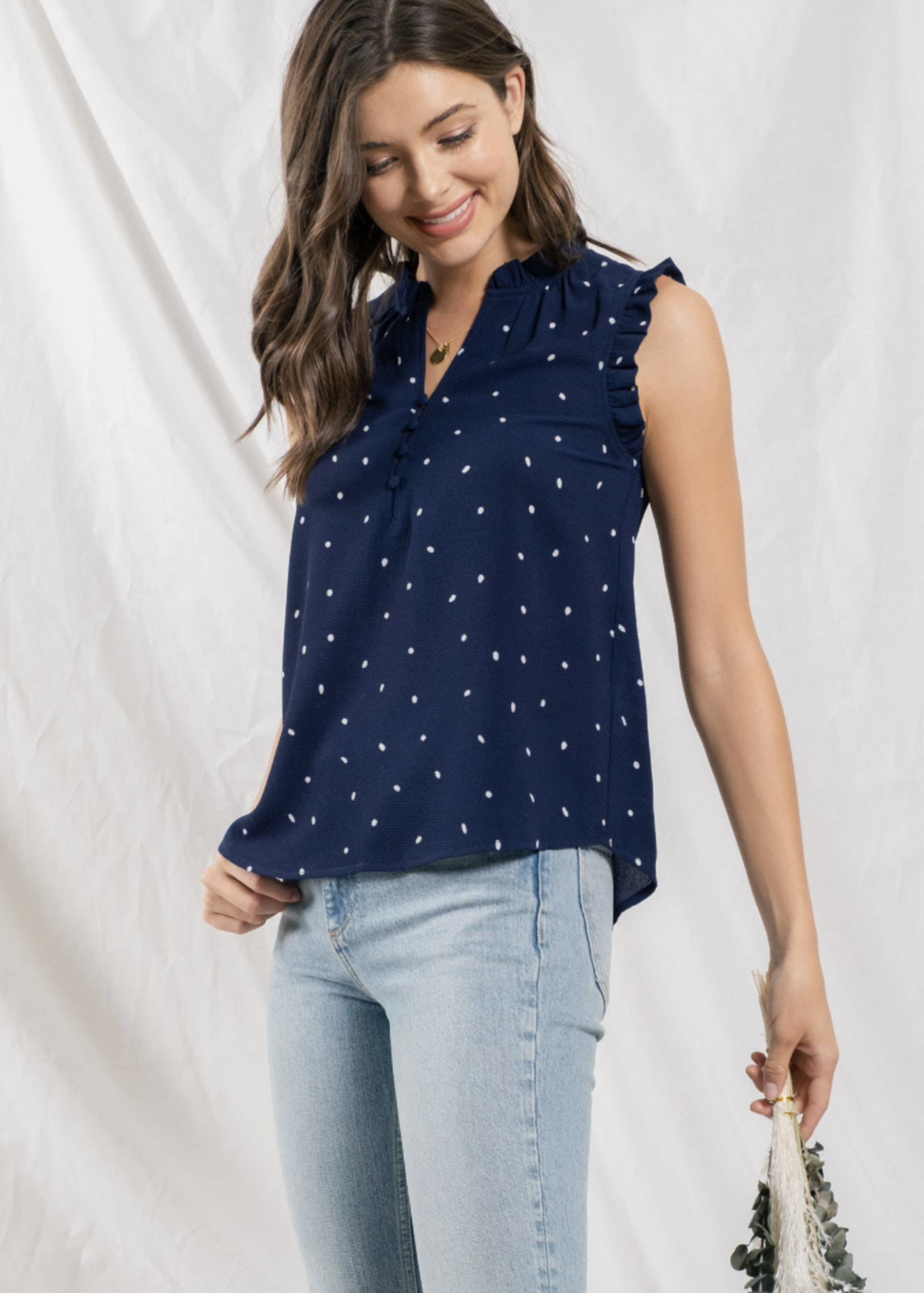 Speckled Navy Top