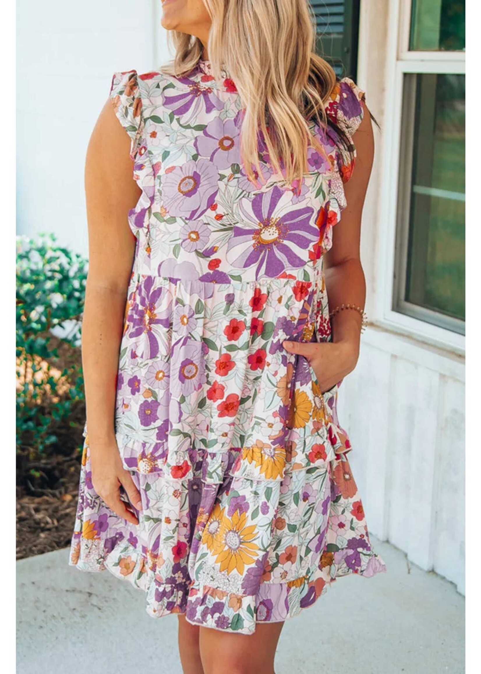 purple flower dress