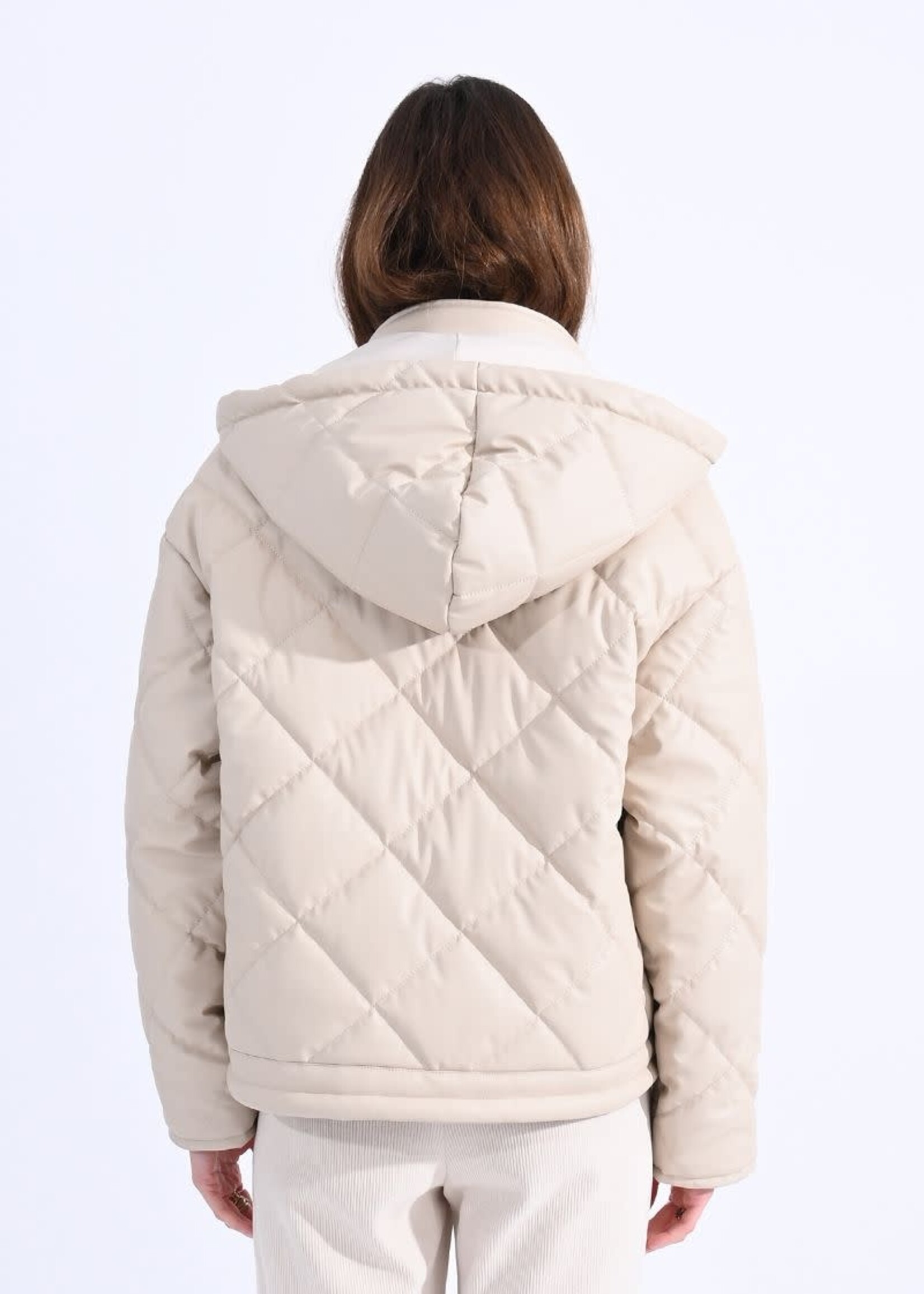 Faux Leather Quilted Jacket