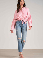 Pink and White Striped Blouse