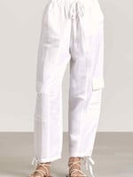 White Linen Cargo Pants