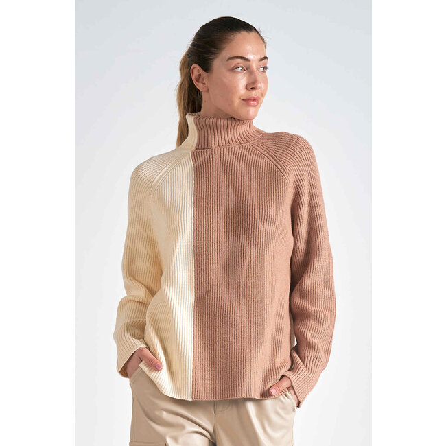 Colorblock Sweater T-Neck