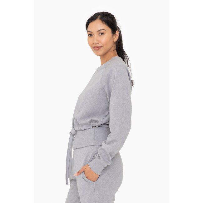 Brushed Waist Tie Sweatshirt