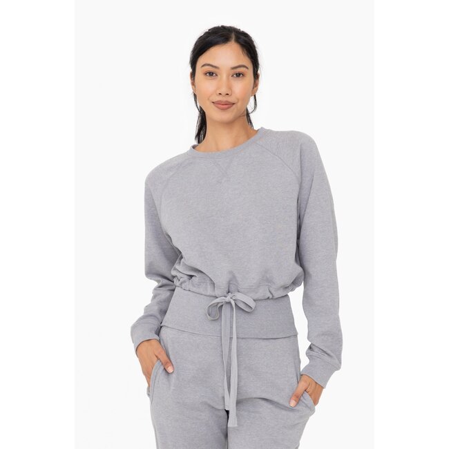 Brushed Waist Tie Sweatshirt
