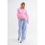 Relaxed Cropped Henley - Pink