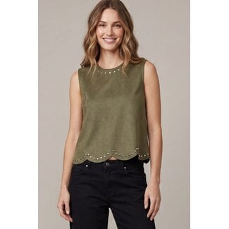 Olive Suede Top