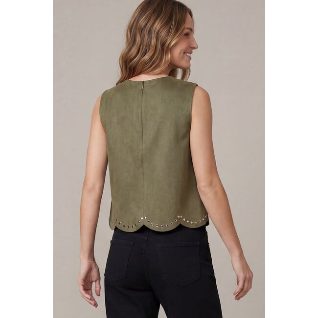 Olive Suede Top