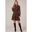 Brown Polka Dot Dress with Sheer Sleeves