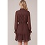 Brown Polka Dot Dress with Sheer Sleeves