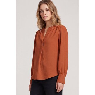 Notched V Neck Blouse