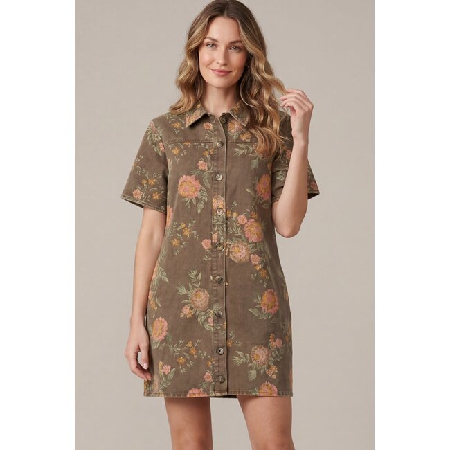 Floral Denim Dress