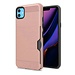 For Apple For Apple iPhone 11 (XI 6.1) Side Card Holder Brushed Metal Hybrid