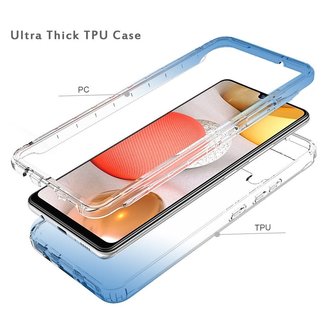 For Samsung For Samsung A42 5G Two Tone Transparent Shockproof Case Cover