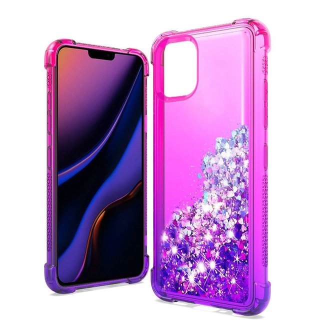 For Apple For Apple iPhone 11 Pro Max 6.5 Two-Tone Glitter Quicksand Case Cover