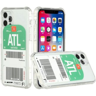 For Apple For Apple iPhone 12 Only  6.1 Boarding Pass Transparent ShockProof Cover Case