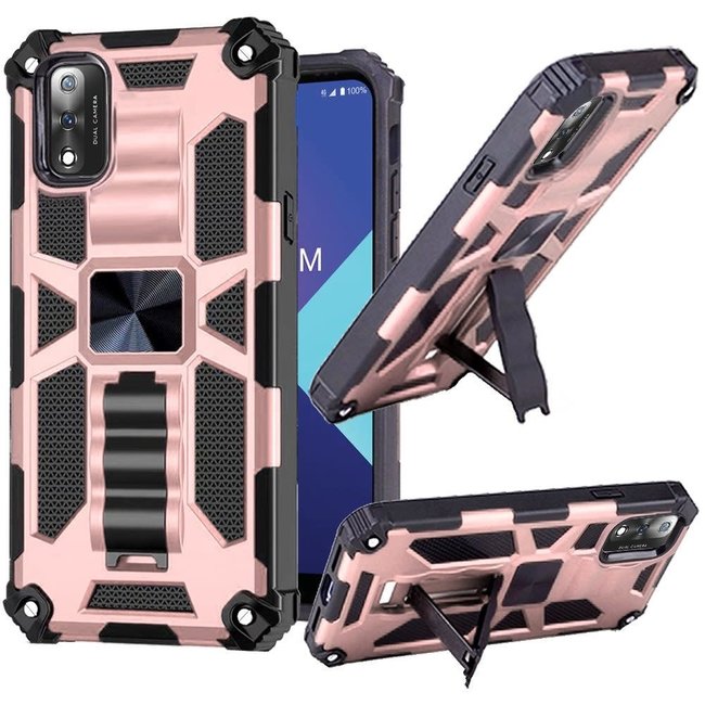 For Apple For Apple iPhone 12 / 12 Pro 6.1 Machine Magnetic Kickstand Case Cover