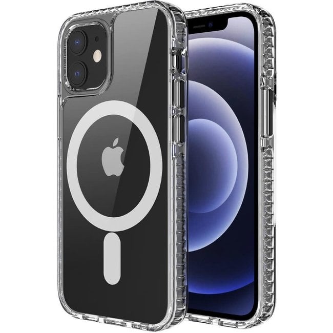 For Apple For Apple iPhone 12 / 12 Pro 6.1 MagSafe Magnet Premium Lined Shockproof Bumper Transparent Case Cover
