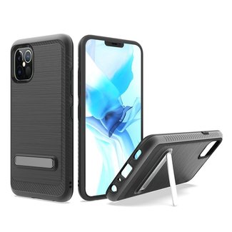 For Apple For Apple iPhone 12 / 12 Pro 6.1 Slick Magnetic Kickstand Hybrid Case Cover