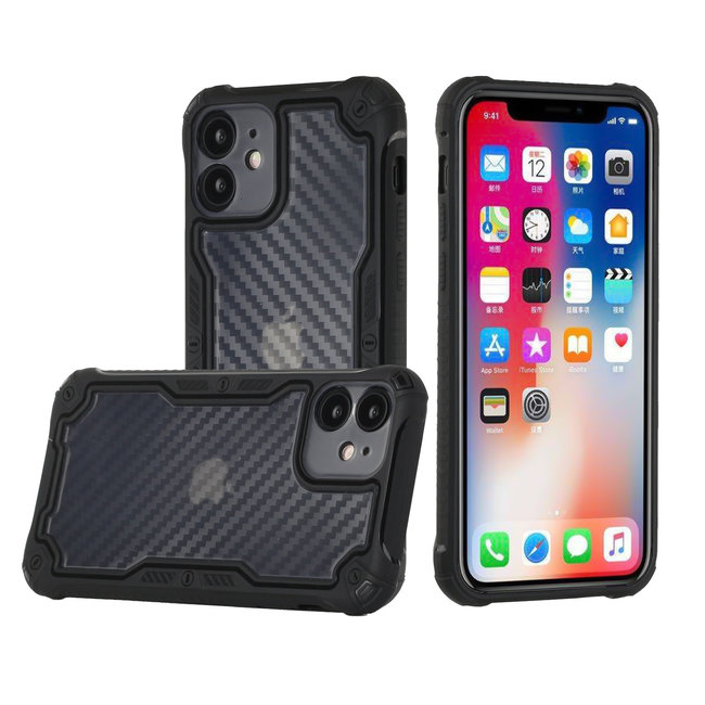 For Apple For Apple iPhone 13 Pro Max 6.7 Carbon Fiber Design Fused Hybrid Case Cover