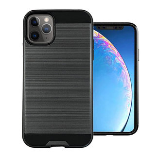 For Apple For Apple iPhone 11 Pro Max 6.5 Brushed Metallic Design Hybrid Case Cover