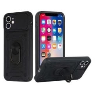 For Apple For Apple iPhone 13 Pro 6.1 (3 Cameras) ELITE Camera Push Magnetic Ring Stand Hybrid Case Cover