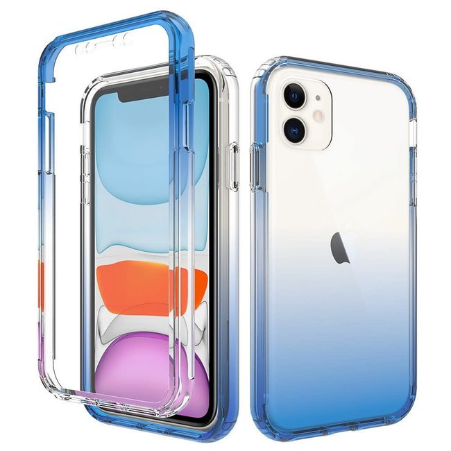 For Apple For Apple iPhone 11 Pro Max 6.5 Two Tone Transparent Shockproof Case Cover