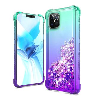 For Apple For Apple iPhone 12 Pro Max 6.7 Two-Tone Glitter Quicksand Case Cover