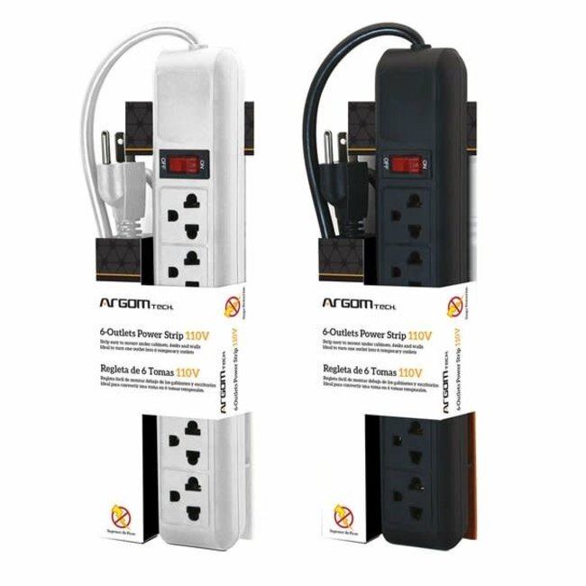 Argom 6-Outlet Power Strip 110V - White