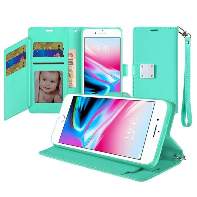 For Apple For Apple iPhone SE 3 (2022) SE/8/7 Wallet ID Card Holder Case Cover