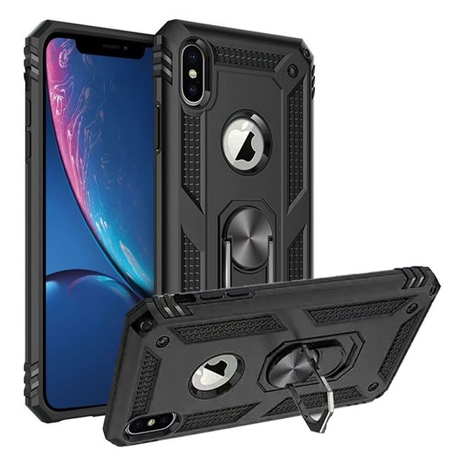 For Apple For Apple iPhone XR Ring Magnetic Kickstand Hybrid Case Cover