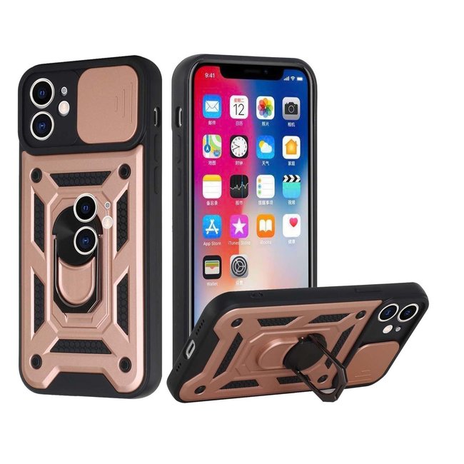 For Apple For Apple iPhone XR ELITE Camera Push Magnetic Ring Stand Hybrid Case Cover