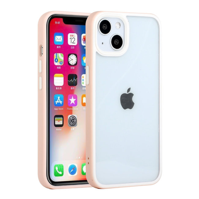 For Apple For Apple iPhone 13 Pro Max High Quality Transparent Colored Bumper Hybrid Case Cover