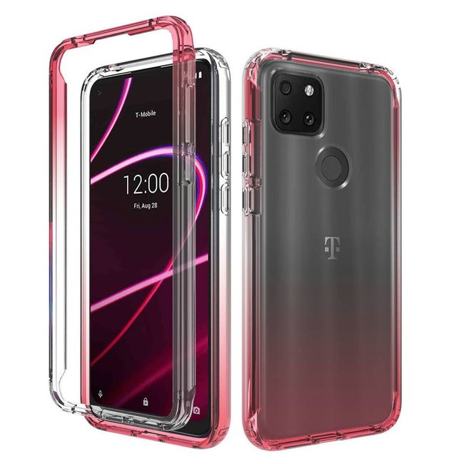 TCL For Revvl 5G Two Tone Transparent Shockproof Case Cover