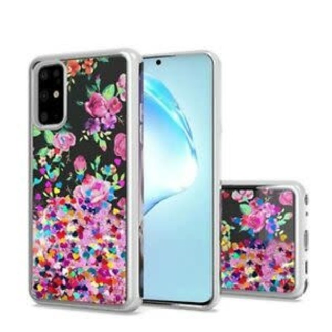 For Samsung For Samsung Galaxy S20 Plus 5G 6.7 Design Water Quicksand Glitter Chrome TPU