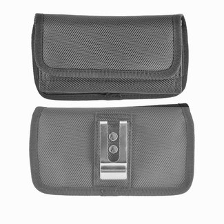 Techy Horizontal Nylon Black Pouch