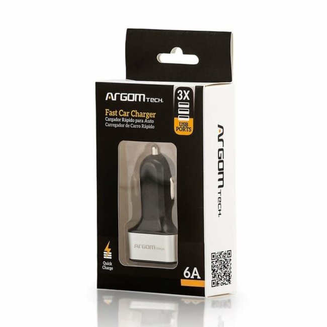 Argom 3-Ports USB 6A Fast Car Charger