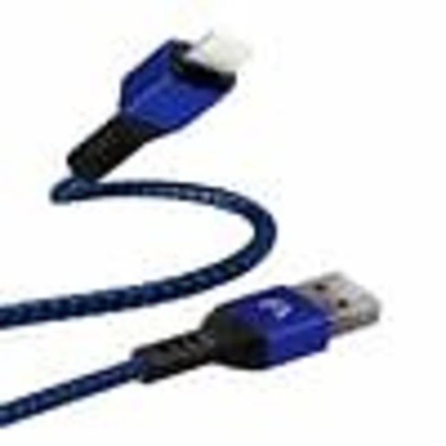 Argom Lightning to USB 2.0 -Nylon Braided - Dura Form Metal Connector - Fast Charging 6FT - BLUE