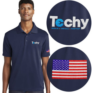 Techy Men's Polo Shirt With USA Flag