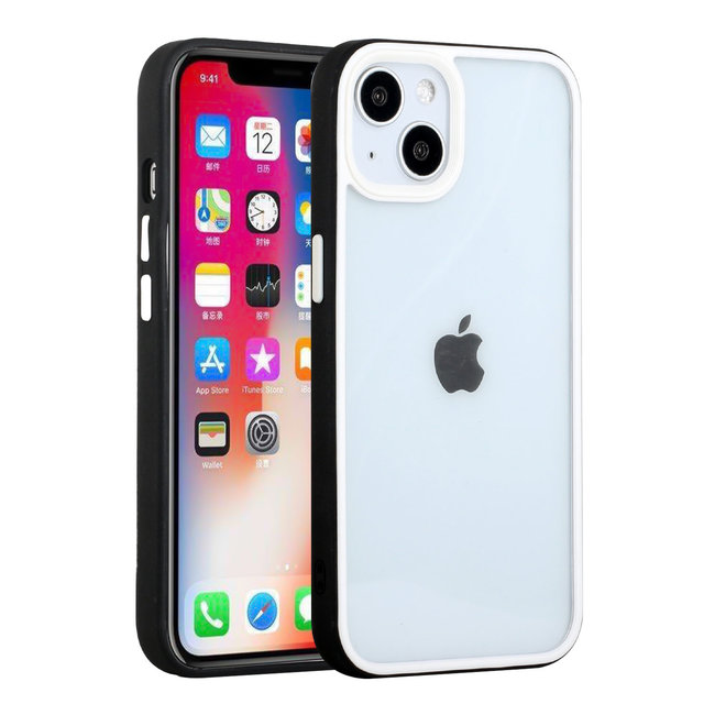 For Apple For Apple iPhone 11 (XI6.1) High Quality Transparent Colored Bumper Hybrid Case Cover