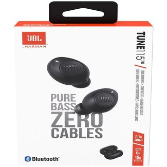 JBL JBL Tune 115TWS True Wireless in-Ear Headphones - JBL Pure Bass Sound, 21H Battery, Bluetooth, Dual Connect, Wireless Calls, Music, Native Voice Assistant, Android and iOS Compatible
