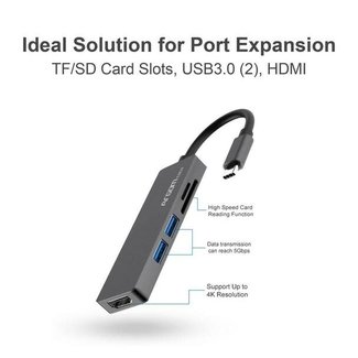 Argom 5 in 1 Type-C HUB ONEAXESS - Aluminum Case / Plug & Play Micro SD / SD CARD /  USB 2.0 / USB 3.0 / HDMI 4K