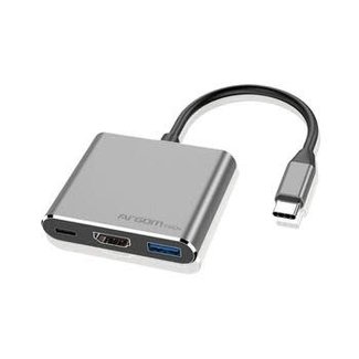 Argom 3 in 1 Type-C HUB ONEAXESS - Aluminum Case / Plug & Play Type-C PD / USB 3.0 / HDMI 4K