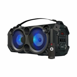 Argom Slambox LED+ Beats Hi-Fi BT Equalizer+2200mW RMS+ Mic Input for Karaoke Speaker  Battery: 2000mAh- Black