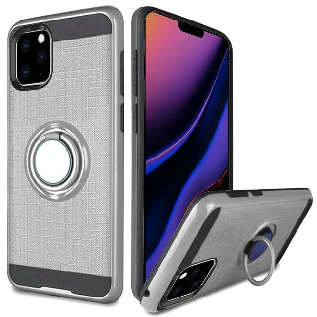 For Apple For Apple iPhone 11 Pro Max 6.5 Magnetic Ring Kickstand Hybrid Case Cover