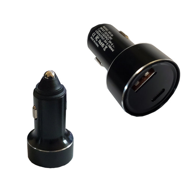 Techy PD Car Adapter Dual Ports USB and C