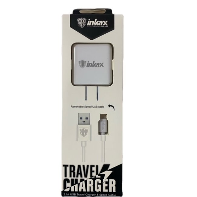 inkax Inkax Travel Charger and Removable Speed USB Cable