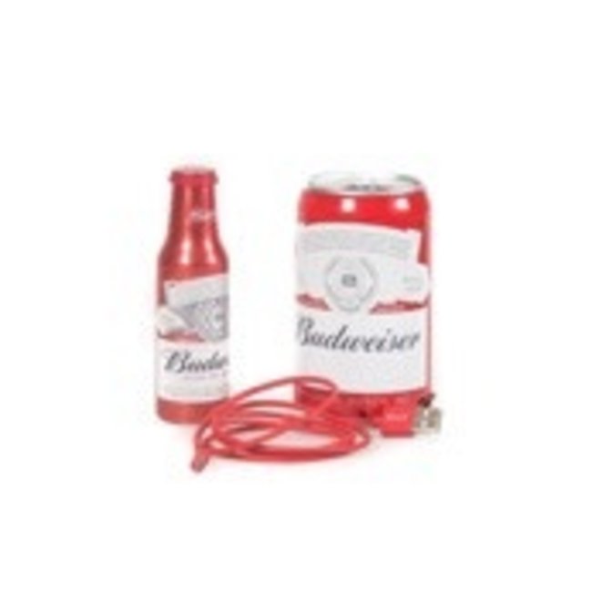 Budweiser Budweiser 3 Piece Tech Gift Set- Bluetooth Speaker Can Set with Bottle Power Bank (2600 mAH) and Micro USB Cable