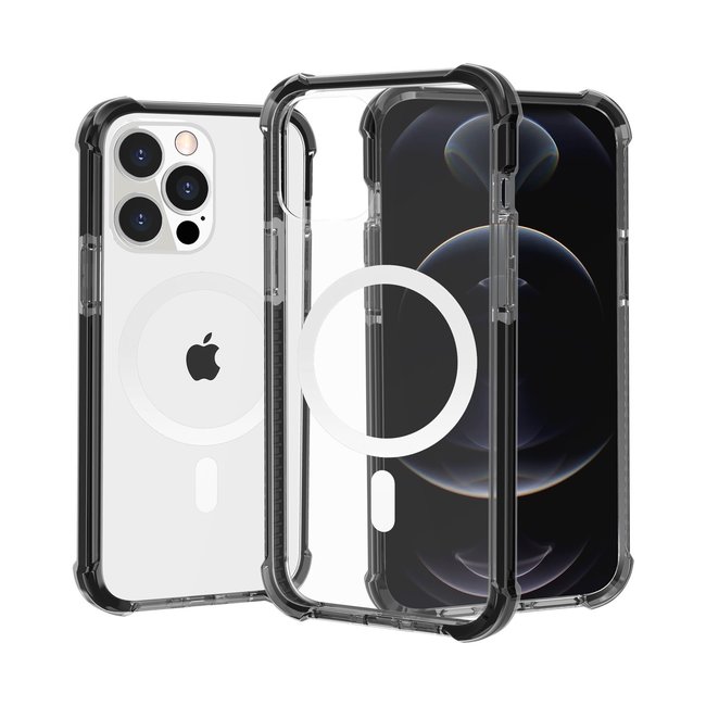 For Apple For Apple iPhone 13 Pro Acrylic Magnetic Circle Tough 2.5mm Transparent ShockProof Hybrid