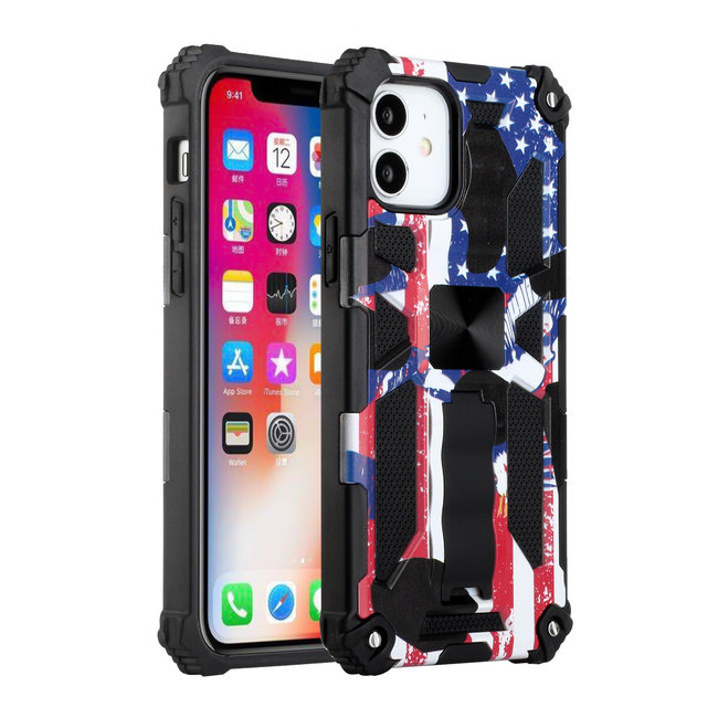 For Apple For Apple iPhone 13 Pro Max 6.7 Machine Design Magnetic Kickstand Case Cover